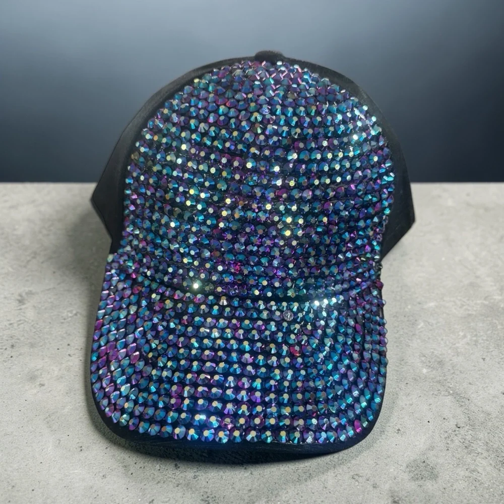 Classic Black hat with purple sequins